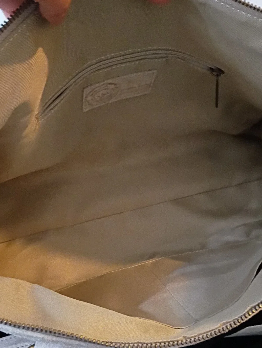Neutral Leather Satchel with Detachable Strap by